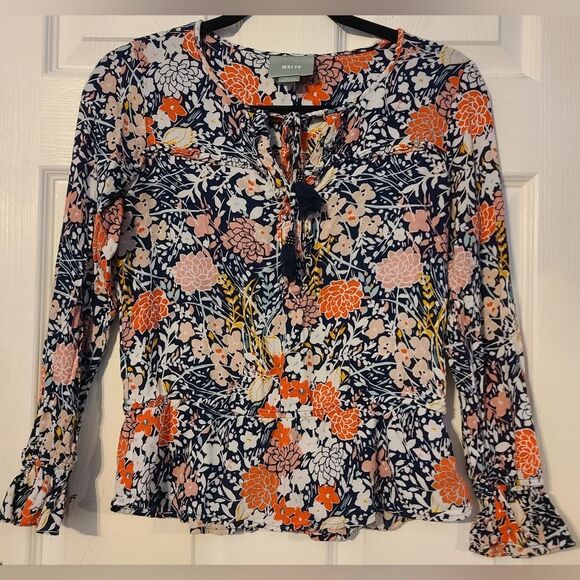 Anthropologie Maeve Floral Peasant Top, Sz S - Picture 3 of 13